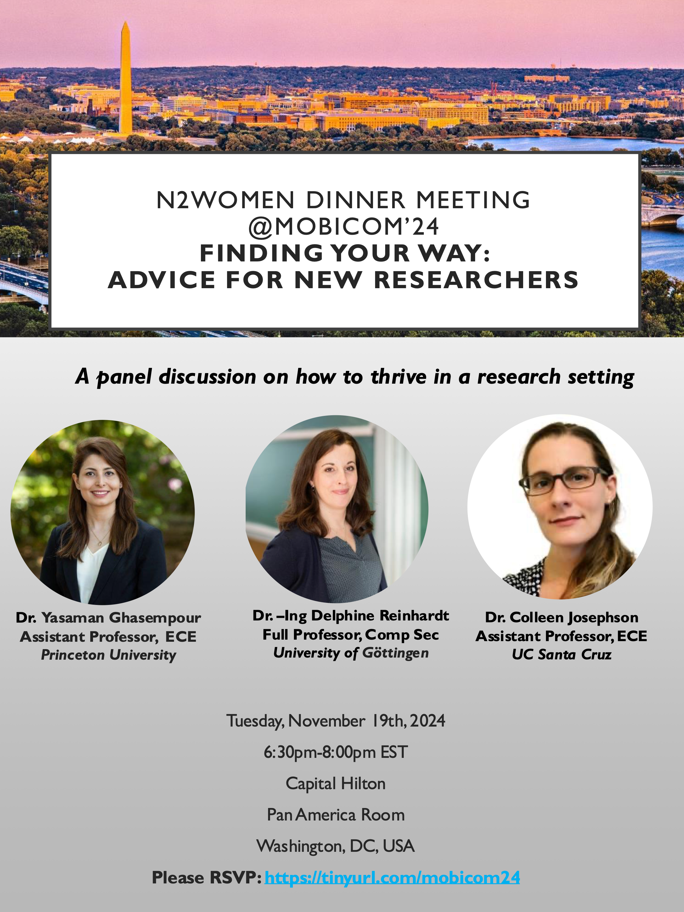 N2Women flyer with the panelists and information
